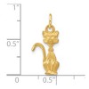 Black Bow Jewelry 14k Yellow Gold Satin and Diamond Cut Siamese Cat Pendant - 4 of 4