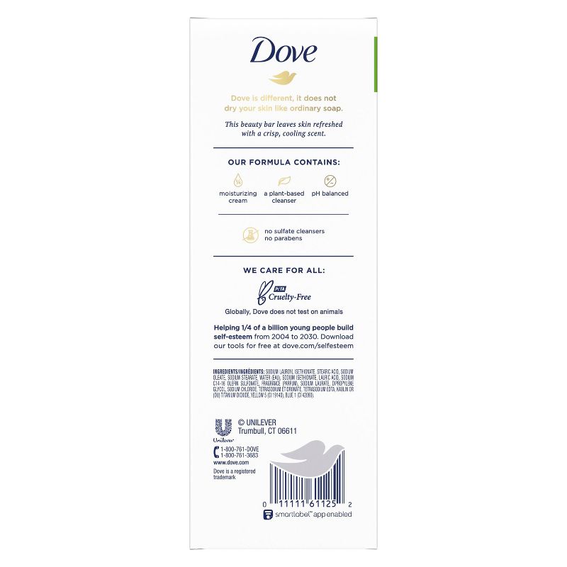 Dove Beauty Cool Moisture Beauty Bar Soap - Cucumber & Green Tea - 3.75oz each, 4 of 10