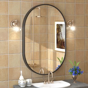 Apmir Oval High-Strength Tempered Glass and Aluminum Alloy Framed French Cleat Mounted Wall Decor Bathroom Vanity Mirror with 5-Year Warranty - 1 of 4