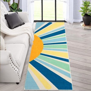 Area Rug for Living Room Machine Washable Modern Sun Rug - 1 of 4
