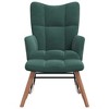 vidaXL Rocking Chair with a Stool Dark Green Velvet - 2 of 4