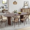 PexFix 67" x 33.5" Solid Wood Oval Dining Table Modern Kitchen Table Farmhouse with Reversible Arched Legs for Living Room Kitchen Home Office Walnut - 3 of 4