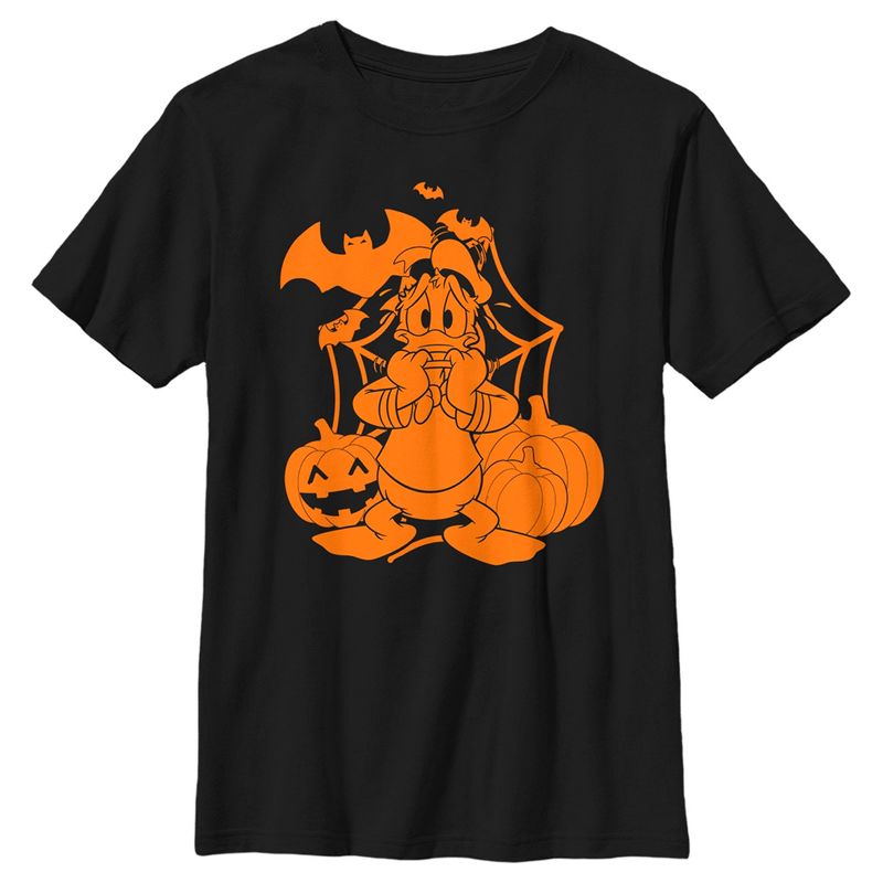 Boy's Mickey & Friends Scared Donald Duck Halloween T-Shirt, 1 of 6
