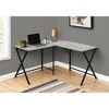 Vynxaria 55" L-Shaped Corner Computer Desk Grey Laminate Black Metal Modern Workstation for Home Office - 2 of 4