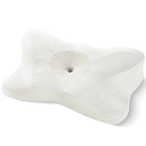 TopComfy Bed Pillows Therapeutic Cervical Pillow Dual Height Options Ergonomic Contour Size Versatile Support for Bedroom, White, 24"*13"*5" - 1 of 4