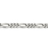 Black Bow Jewelry 5.25mm Rhodium Plated Sterling Silver Solid Figaro Chain Necklace - 4 of 4