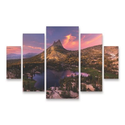 Trademark Fine Art Andy Wu Upper Cathedral Lake Paradise 5 Piece Panel Set Art