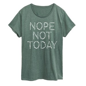 Women's - Instant Message - Nope Not Today Floral Short Sleeve Graphic T-Shirt - 1 of 4