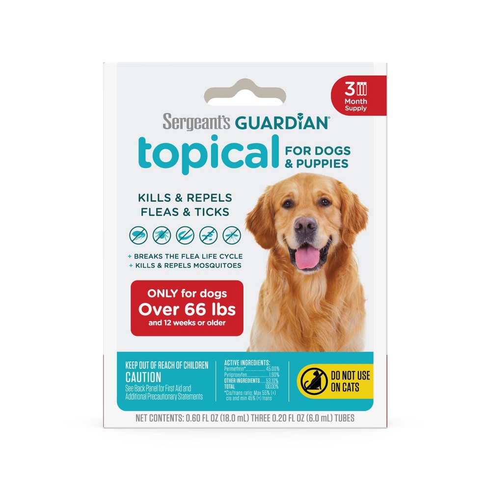 UPC 073091001072 product image for Sergeant's Guardian Flea & Tick Topical Treatment for Dogs - 66 lbs and Over - 3 | upcitemdb.com