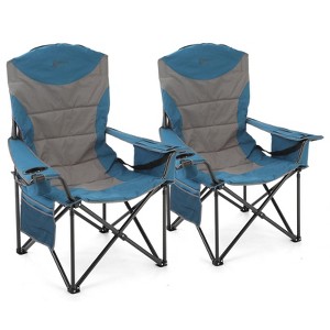 ARROWHEAD OUTDOOR Oversized XXL Portable Folding Camp Chair w/Glass & Cup Holders, Armrest Cooler, Heavy Duty Carry Bag, 600 lbs Weight Capacity - 1 of 4