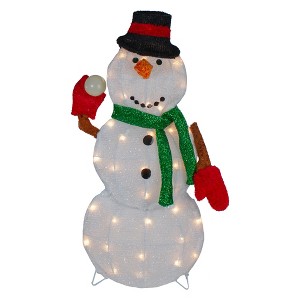 Northlight Snowman with Snowball Christmas Outdoor Decoration - 24" - White Lights - 1 of 4