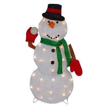 Northlight 24" Black and White Snowman Christmas Outdoor Decoration