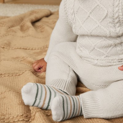 Image of Carter's Just One You®️ Baby Boys' Cable Knit Sweater & Bottom Set - Cream Newborn