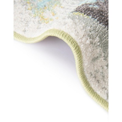 Round Multi-Color Synthetic Kids Area Rug with Gorilla Design