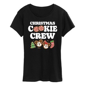 Women's - Disney - Mickey and Minnie Christmas Cookie Crew Short Sleeve Graphic T-Shirt - 1 of 4
