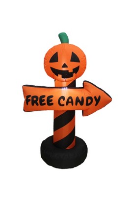 A Holiday Company 4ft Inflatable Pumpkin Guide, 4 ft Tall, Multi