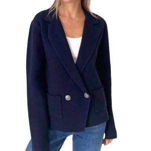 Women's Double Breasted Sweater Blazer - SIX/FIFTY - 1 of 4