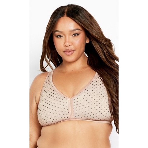 Avenue  Women's Plus Size Fashion Cotton Print Bra - Almond - 48dd : Target