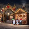 Gymax Inflatable Xmas Penguins Family Decoration w/ LED Lights & Water Bags Pre-Lit Festive Blowup Set for Indoor & Outdoor - 4 of 4