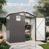 Metal Outdoor Storage Shed with Lockable Door and Window Waterproof Tool Shed with Roof for Garden Backyard Patio Bike Storage-The Pop Home - 2 of 4