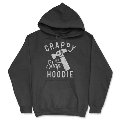 Crappy Shop Hoodie Unisex Hoodie Funny Mechanic Graphic Hooded Sweatshirt Crazy Dog Hoodie Black S