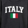 Women's - Instant Message - Italy Flag Lightweight French Terry Wide Neck Long Sleeve Graphic Shirt - 2 of 4