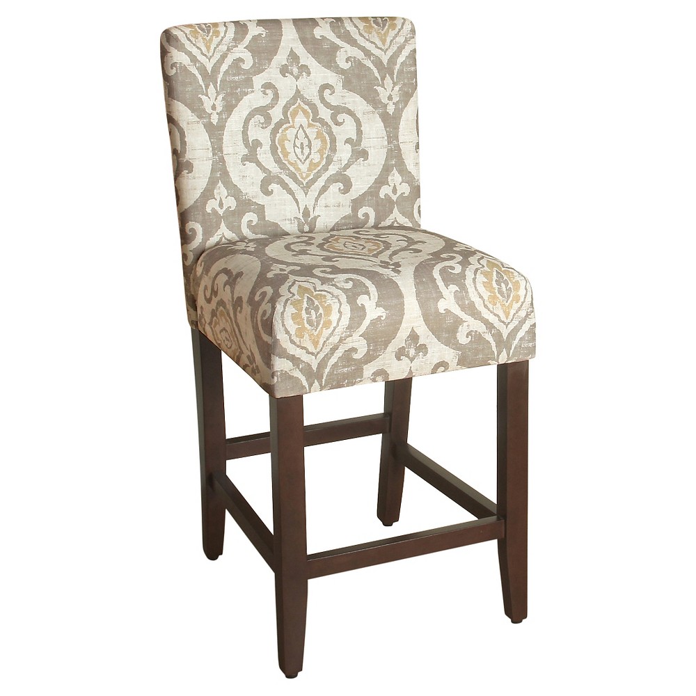 HomePop 24" Counter Height Barstool Natural : Upholstered, Wood Legs, Easy to Assemble