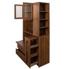 Ridstar 70.87 in. H Freestanding Kitchen Pantry Cabinet with Multi-Functional Pull-Out Shelving, 2 Drawers & Glass Door-Brown - 4 of 4