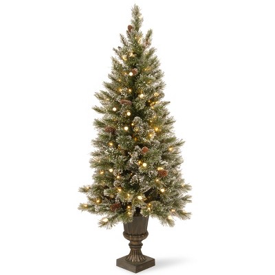 4' Prelit LED Glittery Bristle Entrance Artificial Christmas Tree Warm White Lights - National Tree Company
