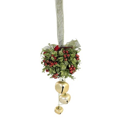 Christmas Kissing Krystals Cardinal Ball  -  One Kissing Ball 17 Inches -  Jingle Bells  -   -  Plastic  -  Red