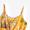 PATPAT Family Matching Mommy and Me Floral  Strap Midi Dresses and Splicing Short-sleeve T-shirts Sets - 3 of 4