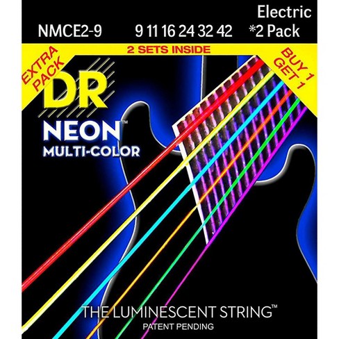 Dr Strings Hi Def Neon Multi Color Light Electric Guitar Strings
