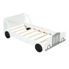 Sapphtopaz Car-Shaped Bed Frame for Kids with Headboard Platform Bed with Wheels and Slats for Boys & Girls, Bedroom, Nursery - 2 of 4