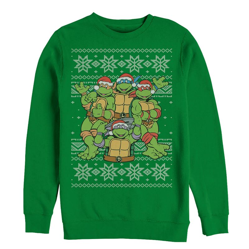 Men's Teenage Mutant Ninja Turtles Ugly Christmas Sweater Sweatshirt, 1 of 5