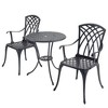 3 Piece Bistro Table Set Cast Aluminum Outdoor Patio Furniture with Umbrella Hole Patio Balcony - image 3 of 4