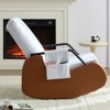 Mjkone Upholstered Corduroy Rocking Chair with Wooden Legs Wrapped in Leather&Adjustable Footrest - 4 of 4