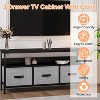 Jojoka 47.2 Inch Dresser TV Stand Fits for TVs up to 55 Inch, Small Media Console Table with 3 Fabric Drawers and Open Shelf - 4 of 4