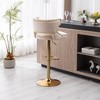 Set of 2 Upholstered  Swivel Bar Stools With Back and Footrest-ModernLuxe - 3 of 4