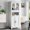 Acekool Tall Floor Cabinet, Modern Storage Cupboard with Doors & Shelves, Adjustable, for Bathroom Kitchen Living - 2 of 4