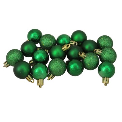 Northlight 18ct Shatterproof 4-Finish Christmas Ball Ornament Set 1.25" - Green