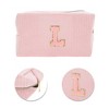 Unique Bargains Corduroy Rectangular Letter Makeup Bag Pink 1 Pc - 4 of 4