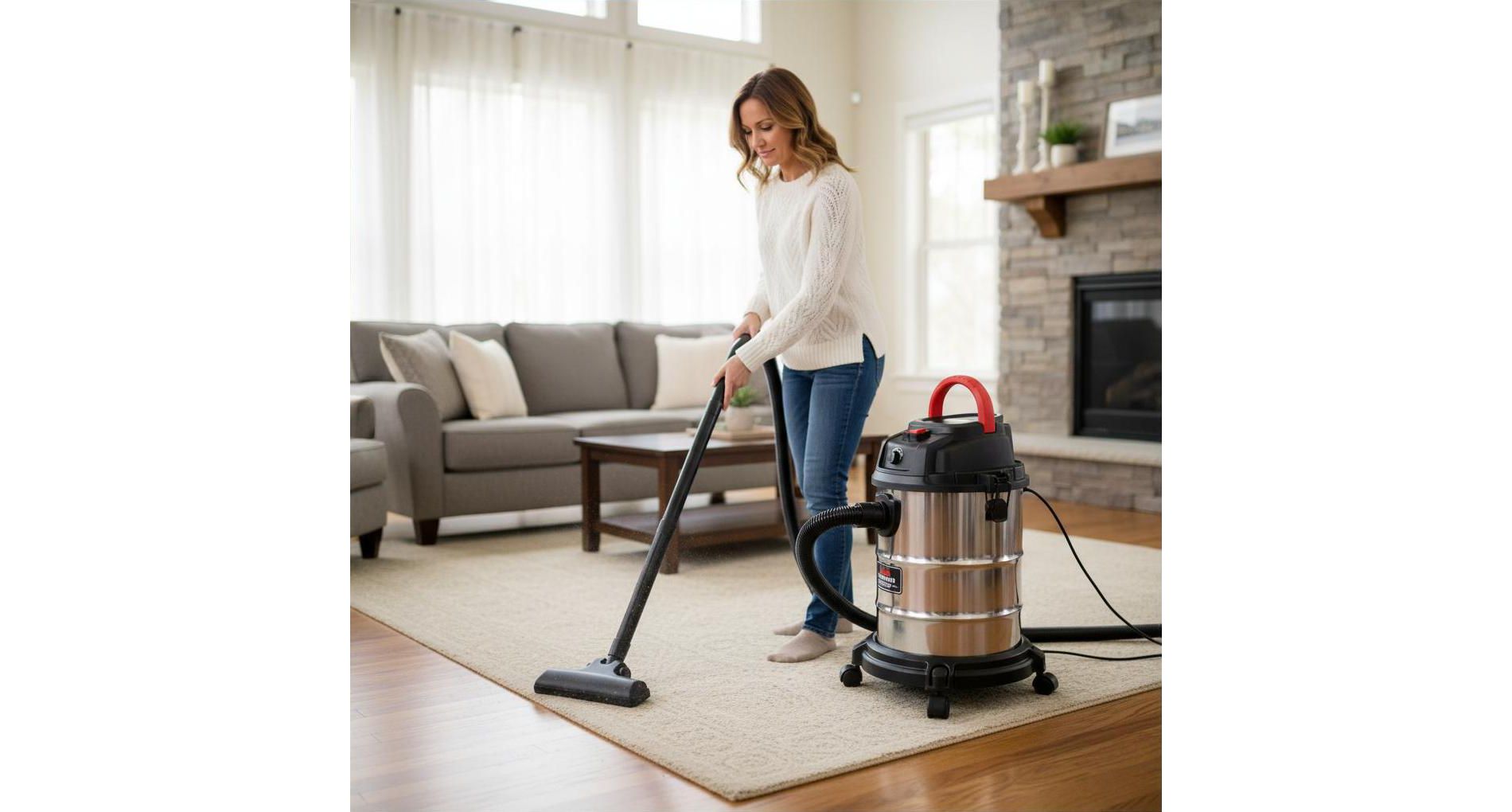 8 Gallon 3-in-1 Wet/Dry Vac – 6 Peak HP Shop Vacuum with Blowing Function, Versatile Cleaner for Floors, Upholstery, Gaps & Car Interiors, Black