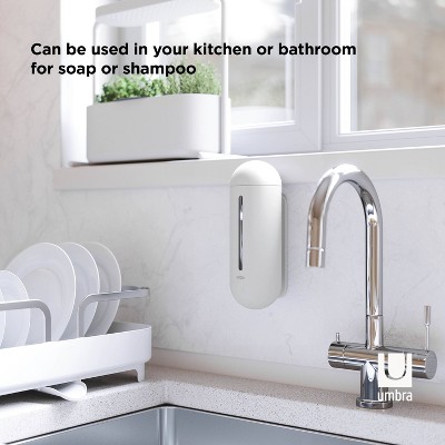 White Wall-Mounted Soft-Touch Soap Dispenser