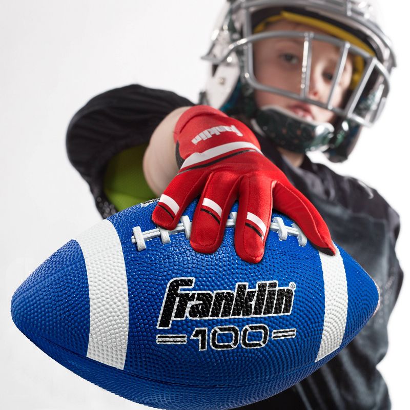Franklin Sports 100 Series Junior Rubber Football - Blue/White Stripe, 4 of 5