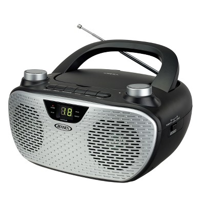 JENSEN CD-485 Portable Stereo CD Player with Am/FM Stereo Radio - Black