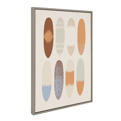 Gray and Beige Abstract Surfboard Canvas Print, 23x33
