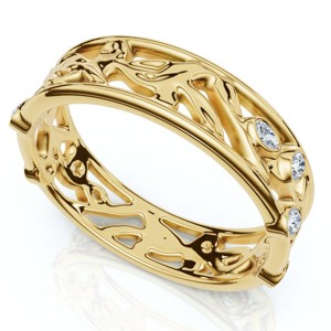 Pompeii3 1/6ct Botanical Diamond Accent Ring 14k Gold or Platinum Lab Created - 1 of 4