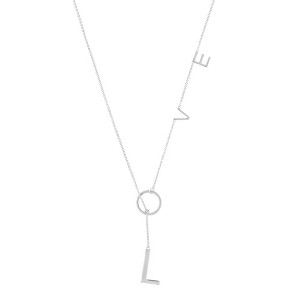 Pompeii3 Love Lariat Necklace 18k White Gold Plated 21" - 1 of 3