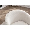 White Teddy Fabric Swivel Armchair Bucket Chair with Black Powder Coating - 3 of 4