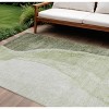 Olive Green And Beige Abstract Washable Indoor Outdoor Area Rug - 2 of 4